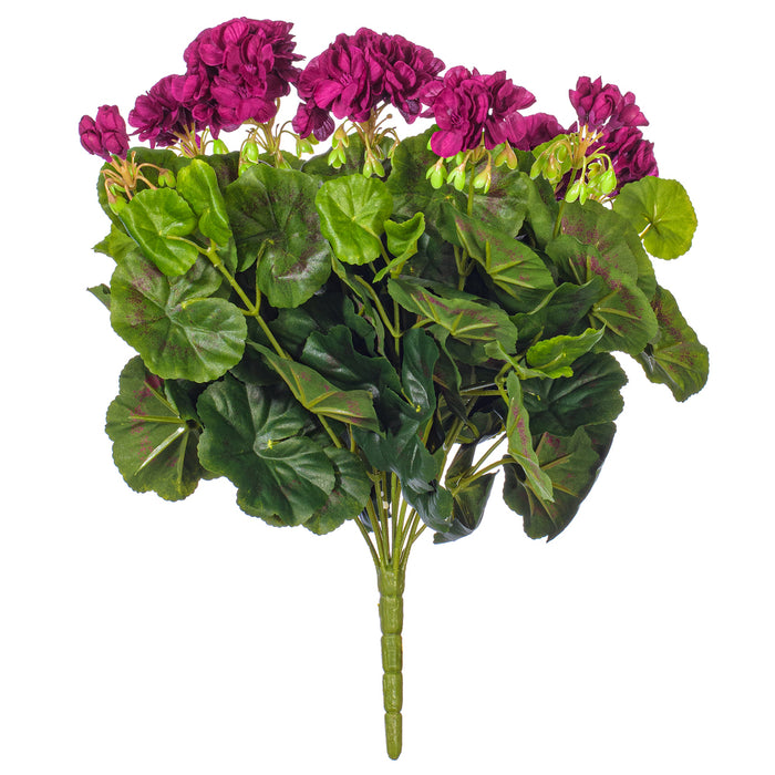 17.5" Silk Geranium Flower Bush -Purple (Pack of 4) - FL170401