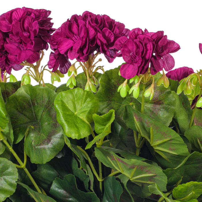 17.5" Silk Geranium Flower Bush -Purple (Pack of 4) - FL170401