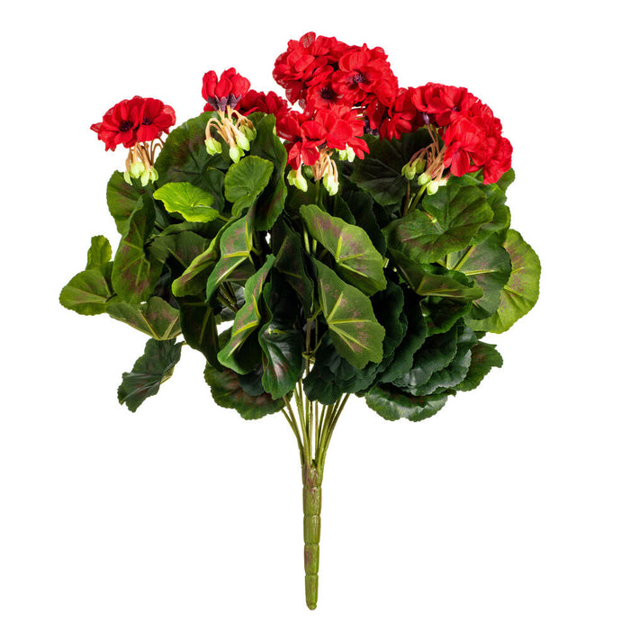 17.5" Silk Geranium Flower Bush -Red (Pack of 4) - FL170402