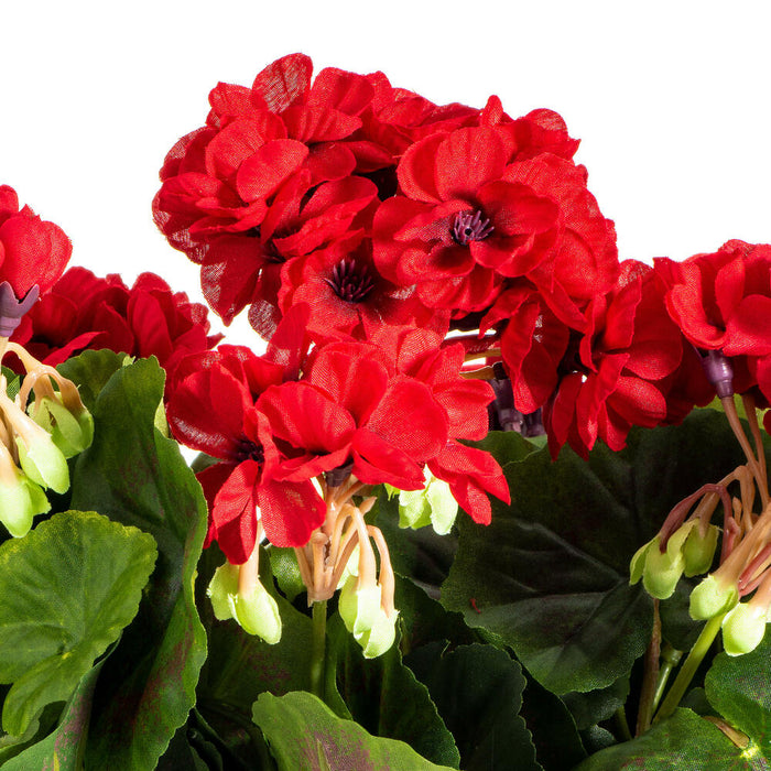 17.5" Silk Geranium Flower Bush -Red (Pack of 4) - FL170402