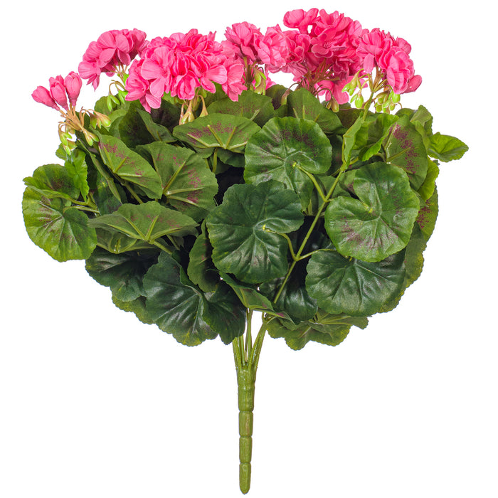 17.5" Silk Geranium Flower Bush -Pink (Pack of 4) - FL170403