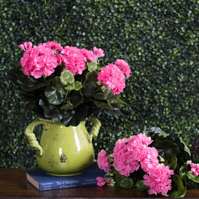 17.5" Silk Geranium Flower Bush -Pink (Pack of 4) - FL170403