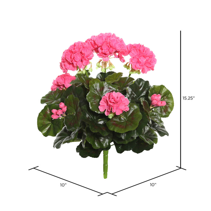 15.25" Silk Geranium Flower Bush -Beauty (Pack of 6) - FL170501