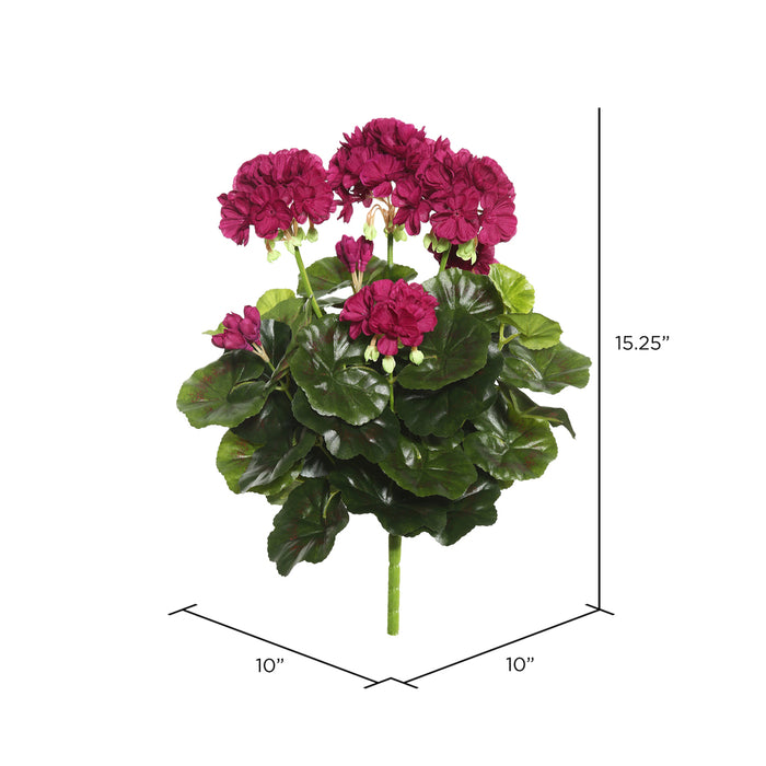15.25" Silk Geranium Flower Bush -Light Pink (Pack of 6) - FL170503