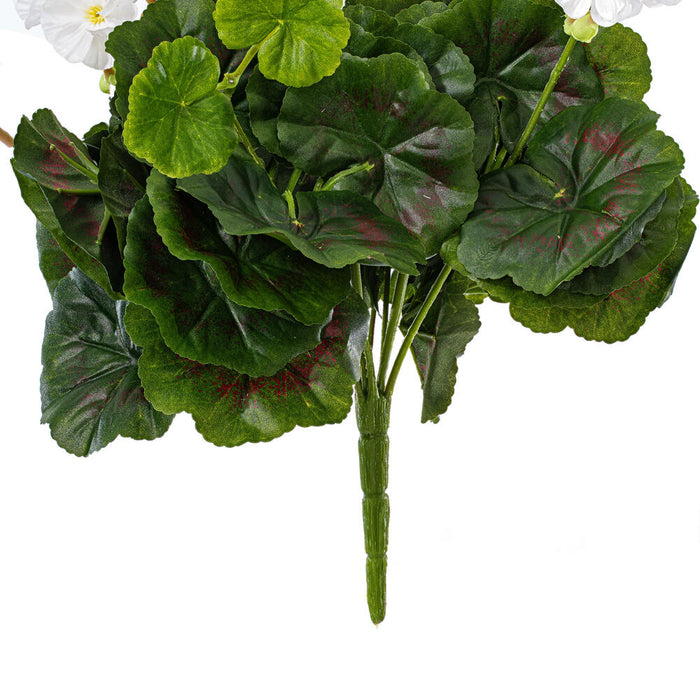 15.25" Silk Geranium Flower Bush -White (Pack of 6) - FL170504