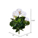 15.25" Silk Geranium Flower Bush -White (Pack of 6) - FL170504