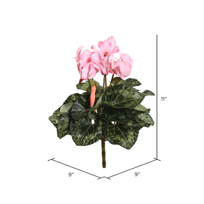 11" Silk Cyclamen Flower Bush -Light Pink (Pack of 6) - FL170703