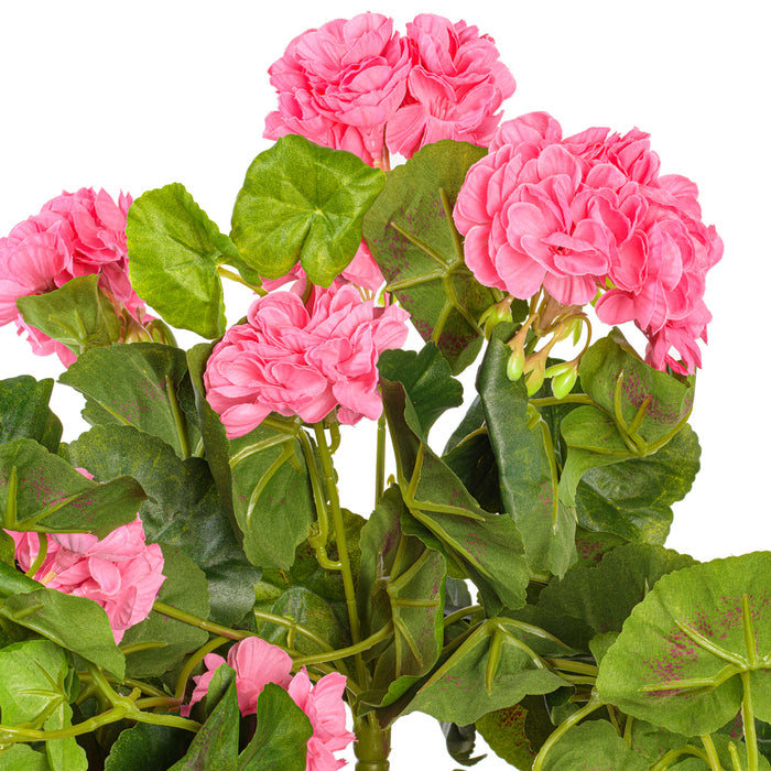 29" Hanging Silk Geranium Flower Bush -White (Pack of 4) - FL170803