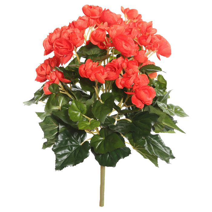 15.25" Silk Begonia Flower Bush -Orange/Red (Pack of 4) - FL170901