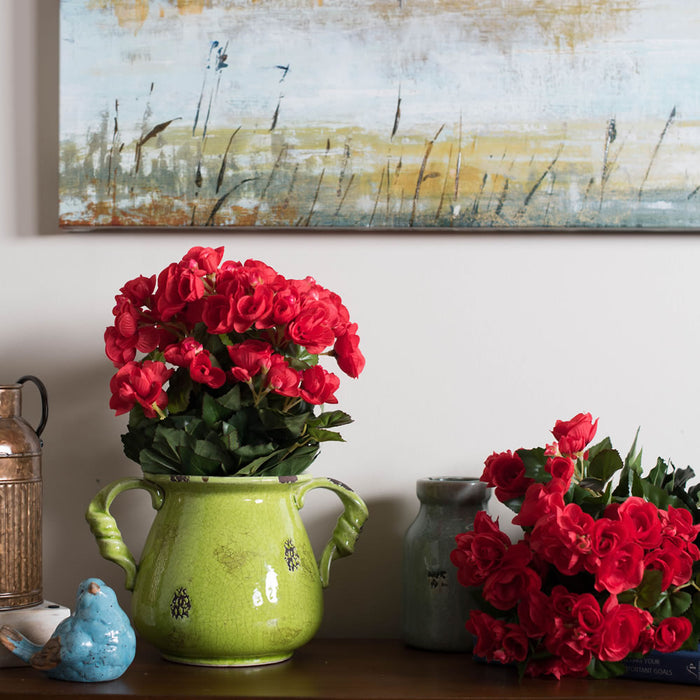 15.25" Silk Begonia Flower Bush -Red (Pack of 4) - FL170902