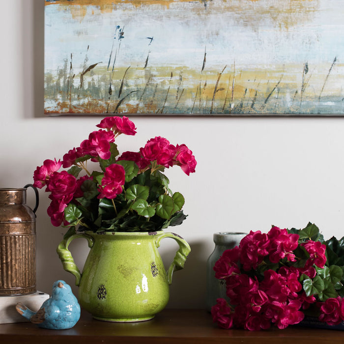 15.25" Silk Begonia Flower Bush -Hot Pink (Pack of 4) - FL170903