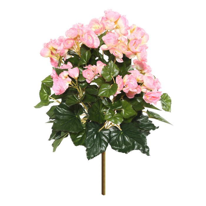 15.25" Silk Begonia Flower Bush -Light Pink (Pack of 4) - FL170904