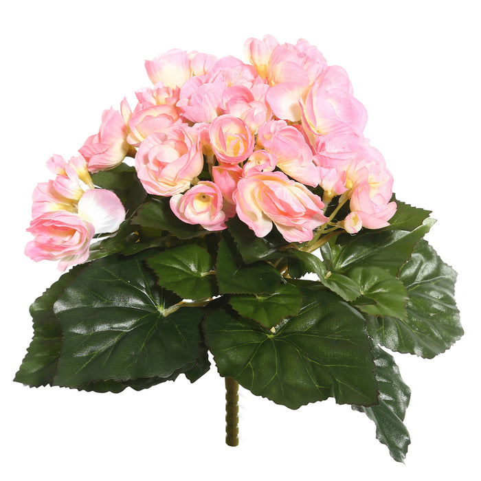 9.5" Silk Begonia Flower Bush -Light Pink (Pack of 6) - FL171004