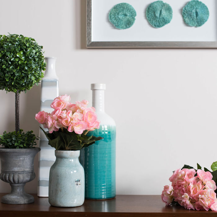 9.5" Silk Begonia Flower Bush -Light Pink (Pack of 6) - FL171004