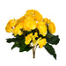9.5" Silk Begonia Flower Bush -Yellow (Pack of 6) - FL171006
