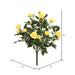 15" Silk Mini Diamond Rose Flower Bush -Yellow (Pack of 4) - FL171105