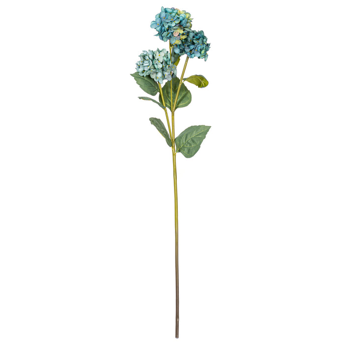 33" Silk Hydrangea Flower Stem -Aqua (Pack of 6) - FM228003