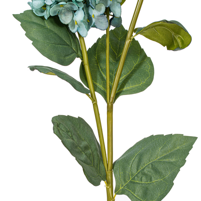 33" Silk Hydrangea Flower Stem -Aqua (Pack of 6) - FM228003
