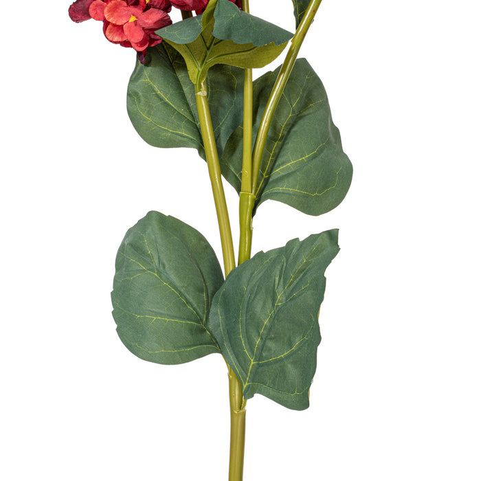 33" Silk Hydrangea Flower Stem -Burgundy (Pack of 6) - FM228065