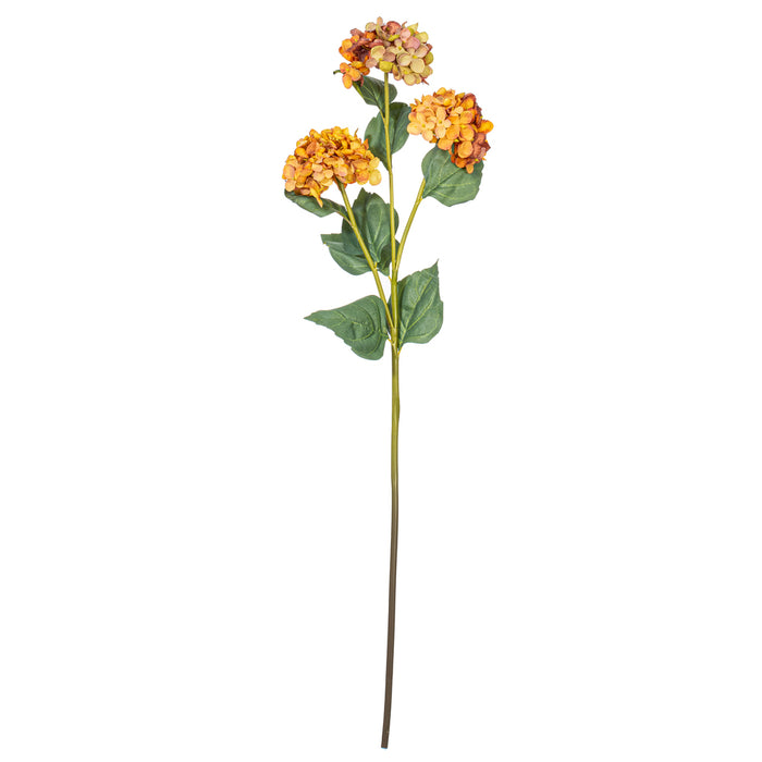33" Silk Hydrangea Flower Stem -Gold/Yellow (Pack of 6) - FM228078