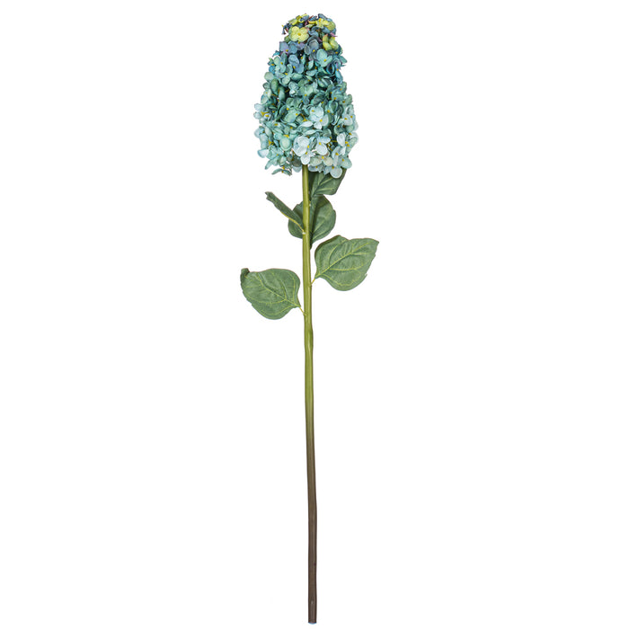 33" Silk Cone Hydrangea Flower Stem -Aqua (Pack of 6) - FM228103
