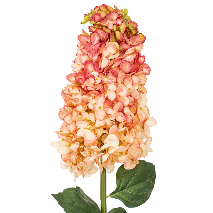 33" Silk Cone Hydrangea Flower Stem -Salmon (Pack of 6) - FM228145