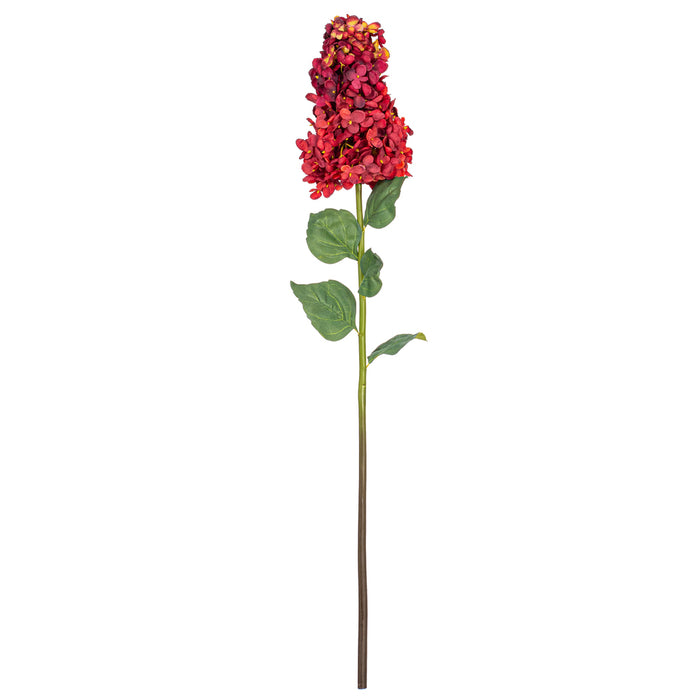 33" Silk Cone Hydrangea Flower Stem -Burgundy (Pack of 6) - FM228165