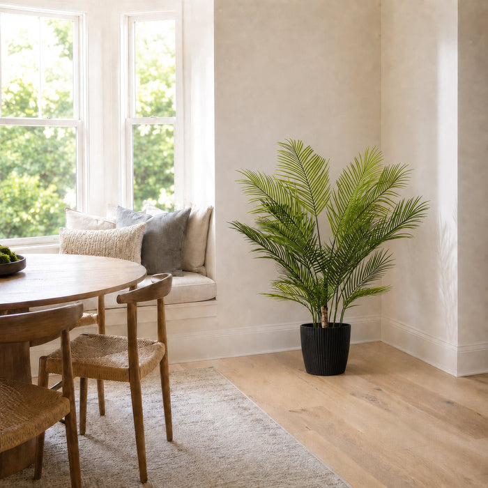4'2" Areca Silk Palm Tree w/Plastic Pot -Green - FM238550
