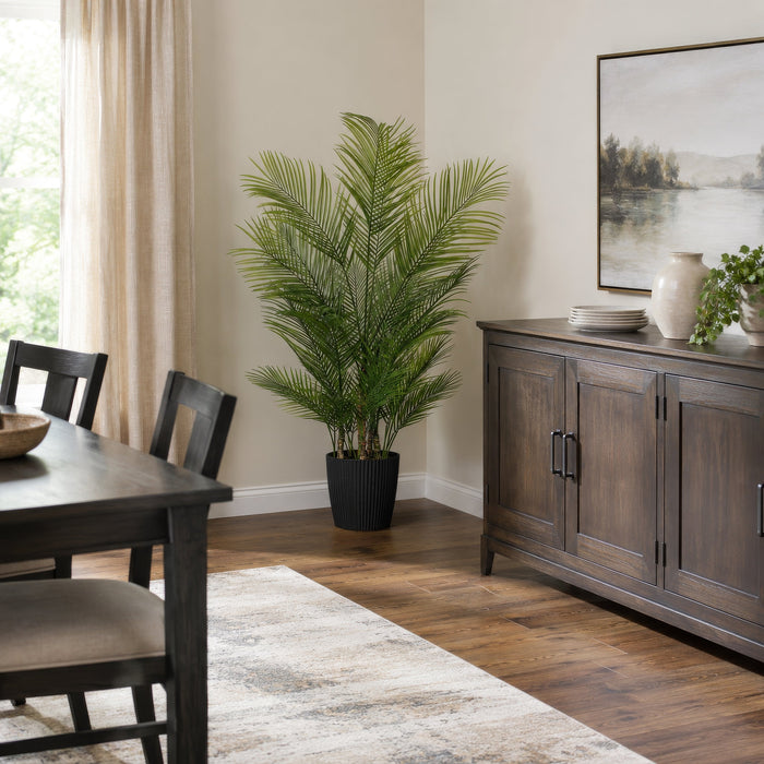 5' Areca Silk Palm Tree w/Plastic Pot -Green - FM238560