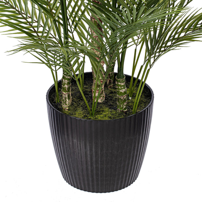 5' Areca Silk Palm Tree w/Plastic Pot -Green - FM238560