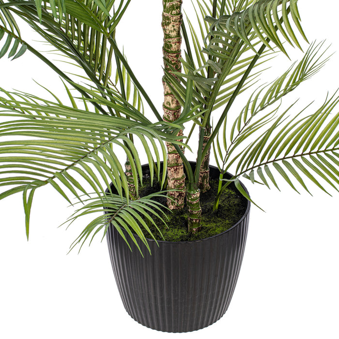 5'10" Areca Silk Palm Tree w/Plastic Pot -Green - FM238570
