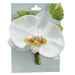 4" Phalaenopsis Orchid Silk Flower Corsage -White (pack of 4) - FOO306-WH
