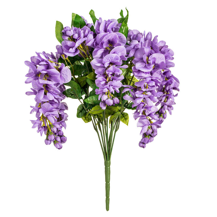 19" Silk Wisteria Flower Bush -Lavender (Pack of 4) - FQ172701