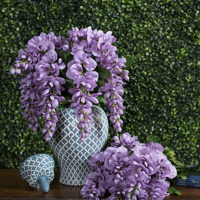 19" Silk Wisteria Flower Bush -Lavender (Pack of 4) - FQ172701