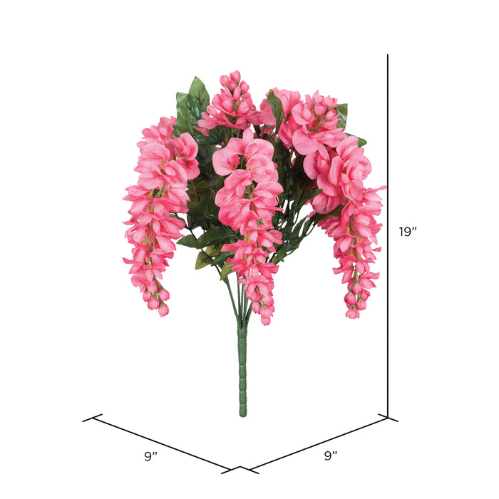 19" Silk Wisteria Flower Bush -Pink (Pack of 4) - FQ172702