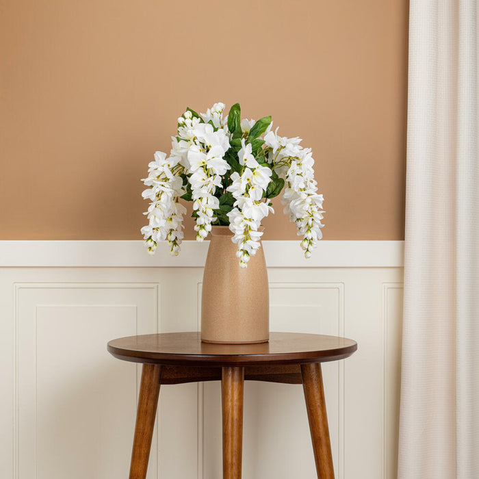 19" Silk Wisteria Flower Bush -White (Pack of 4) - FQ172703
