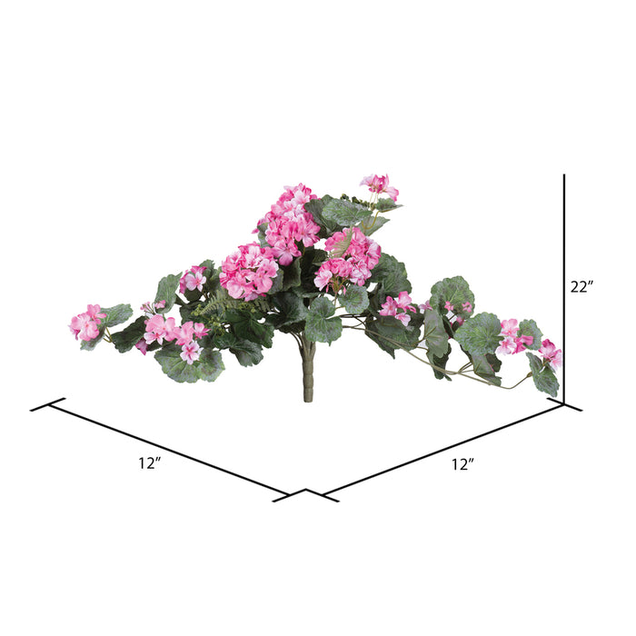 22" Hanging Geranium Faux Flower Bush -Light Pink (Pack of 4) - FQ172802
