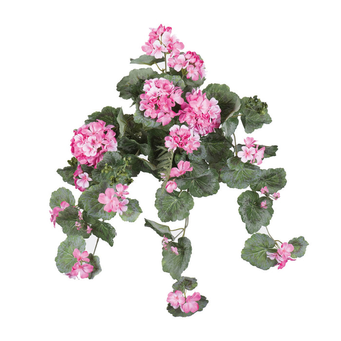 22" Hanging Geranium Faux Flower Bush -Light Pink (Pack of 4) - FQ172802