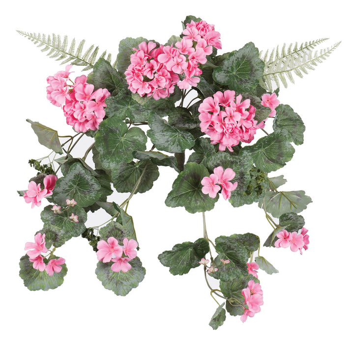 22" Hanging Geranium Faux Flower Bush -Coral (Pack of 4) - FQ172803