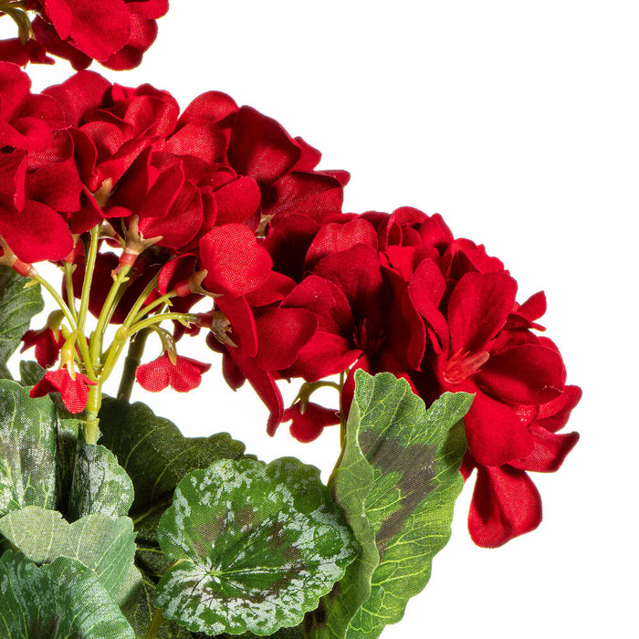 19" Faux Geranium Flower Bush -Red (Pack of 6) - FQ172901