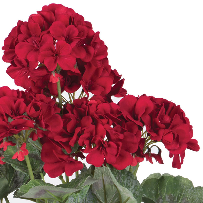 19" Faux Geranium Flower Bush -Red (Pack of 6) - FQ172901