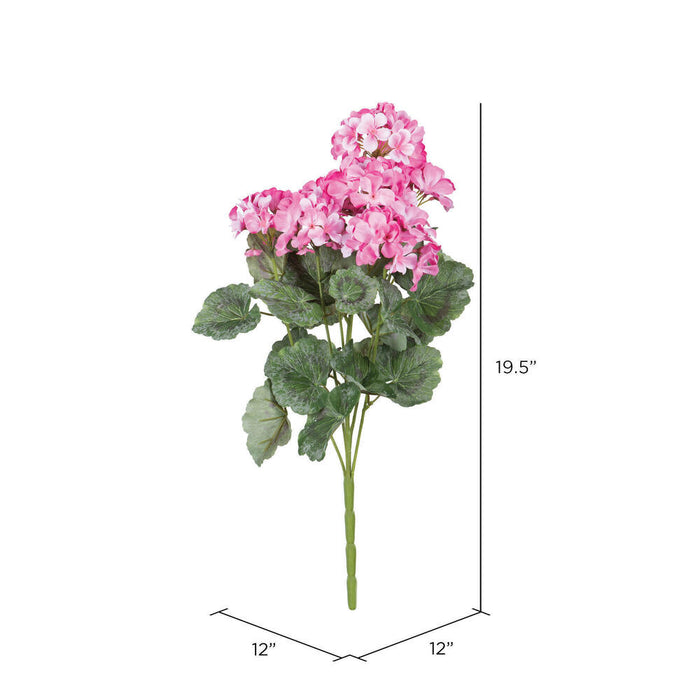 19" Faux Geranium Flower Bush -Light Pink (Pack of 6) - FQ172902