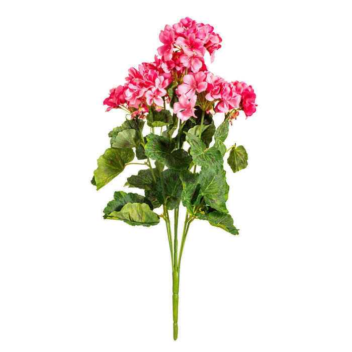 19" Faux Geranium Flower Bush -Coral (Pack of 6) - FQ172903
