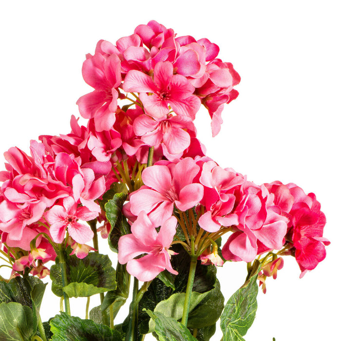 19" Faux Geranium Flower Bush -Coral (Pack of 6) - FQ172903