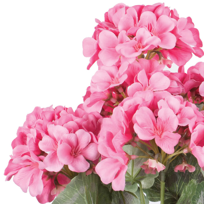 19" Faux Geranium Flower Bush -Coral (Pack of 6) - FQ172903