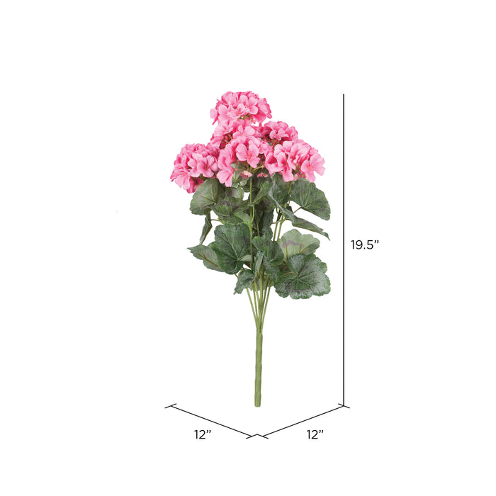 19" Faux Geranium Flower Bush -Coral (Pack of 6) - FQ172903