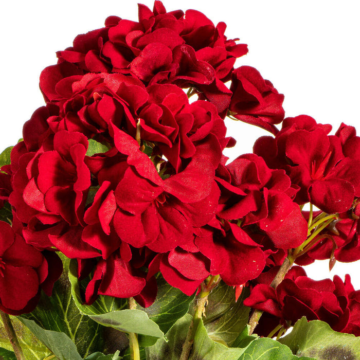 18" Geranium Silk Flower Bush -Red (Pack of 8) - FQ173101-4