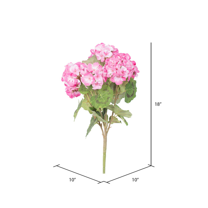 18" Geranium Silk Flower Bush -Light Pink (Pack of 8) - FQ173102-4