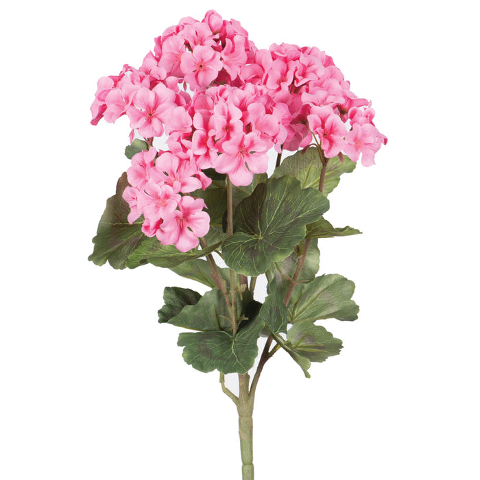 18" Geranium Silk Flower Bush -Coral (Pack of 8) - FQ173103-4