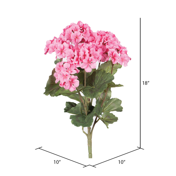 18" Geranium Silk Flower Bush -Coral (Pack of 8) - FQ173103-4